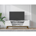 Manhattan Comfort - Meuble TV Marcus 62,99 po style Mid-Century Modern - Blanc-Recommandé pour un téléviseur de 65 pouces