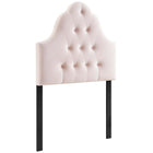 Modway - Sovereign Touffe de diamant Performance Velvet Tête de lit jumelée, Rose-Tête de lit jumelée luxueuse
