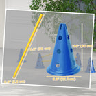 PawHut - Ensemble de cônes d’agilité pour chien portable, avec 6 cônes et 6 barres, sac de transport - bleu-Barres et cônes faciles à démonter pour un transport aisé 