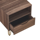 Manhattan Comfort - Table de nuit Avira 20" style milieu du siècle moderne à 1 tiroir - Marron-Construction durable conçue pour une utilisation longue durée