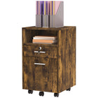 Vinsetto - Armoire à dossiers 2 tiroirs format lettre/A4 avec serrure - brun rustique-1 étagère ouverte et 2 tiroirs offrent suffisamment d'espace de rangement 
