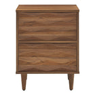 Modway - Vespera 2 tiroirs Table de chevet, Noyer-Glissements au pied sans marquer