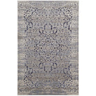 Modway - Margarida Turc vintage vieilli vieilli Tapis de comédie 8 pi l x 10 pi L - Bleu et crème-Tissage texturé à poil bas et doux