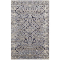Modway - Margarida Turc vintage vieilli vieilli Tapis de comédie 8 pi l x 10 pi L - Bleu et crème-Tissage texturé à poil bas et doux