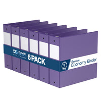 Davis Group Super économie, Reliure à anneaux ronds 3 po, paquet de 6 – Violet-3 Reliure À Anneaux