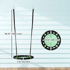 Qaba - Balançoire soucoupe pour enfants - Ronde de 61 cm - Verte-Capacité de charge jusqu'à 154 lb (70 kg) pour accueillir les enfants en toute sécurité  