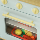 Qaba - Cuisine de jeu pour enfants avec cuisinière, micro-ondes, four, boutons rotatifs - bleu-Nombreuses étagères et armoires pour organiser l’aire de jeu 