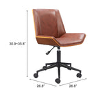 Zuo - Maker Chaise de bureau - Brun-8