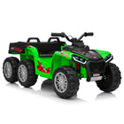 KIDS ON WHEELZ - Tracteur tout-terrain 24 V à 6 roues pour enfants avec télécommande - Vert-Conception à 6 roues pour une stabilité accrue