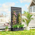 Outsunny - jardinière surélevée avec treillis pour plantes grimpantes - noir-Beaucoup d’espace pour planter des légumes, des fleurs et des herbes
