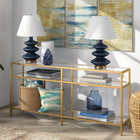 Hudson&Canal - Console Sivil 64" L - Laiton-Une finition en laiton doré fabriquée à la main est appliquée sur le cadre en métal