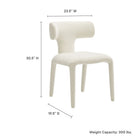 Modway - Stellan Dos courbé Boucle Tapis Chaise à manger Ensemble de 2 - Crème-Cadre métallique caché