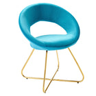 Modway - Nouvelle Performance Velvet Chaise à manger Ensemble de 2 - Bleu doré-Rembourrage en mousse dense