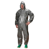 Lakeland – Combinaison Chemmax 3, capuchon gris élastique convenant aux respirateurs, 2x grand, 2/paquet (C3T132-2XL)-Couleur : Gris/gris