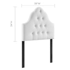 Modway - Sovereign Touffe de diamant Performance Velvet Tête de lit jumelée, Blanc-Boutons élégants en forme de biscuit