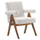 Modway - Lyra Tissu Chaise de salle à manger Ensemble de 2 - Tissu ivoire-Pieds non marqués