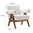 Modway - Lyra Tissu Boucle Fauteuil - Ivoire-Coussins non amovibles