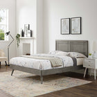 Modway - Marlee Bois Lit à plateforme queen avec pieds écartés, Gris-Rubberwood Legs