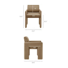 Modway - Daven Cuir végane Fauteuil à manger in Taupe-Velours de performance résistant aux taches