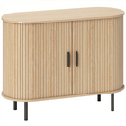 HOMCOM - buffet de style ferme 39,4 po avec portes tambour courbées - bois naturel-Cadre unique de 39,4 po de largeur avec des portes tambour incurvées, permettant d'économiser de l'espace dans les zones étroites