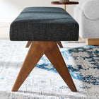 Modway - Lyra 63" Tissu tapis Banc - Azure-Conception polyvalente