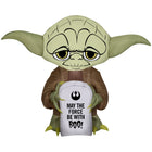 GEMMY - Yoda stylisé gonflable pour Halloween avec pierre tombale - 91 cm-S'illumine grâce à une lumière LED brillante et économe en énergie