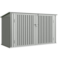Outsunny - Abri pour bacs à ordures 7,6 pi x 3,4 pi pour 3 poubelles-Peut accueillir jusqu'à 3 bacs, les protégeant des conditions météorologiques difficiles  

