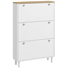 HOMCOM - Armoire à chaussures avec 3 tiroirs basculants pour 24 paires - blanc-Trois tiroirs basculants peuvent contenir jusqu'à 24 paires de chaussures CA 10 