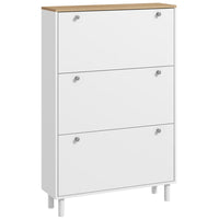 HOMCOM - Armoire à chaussures avec 3 tiroirs basculants pour 24 paires - blanc-Trois tiroirs basculants peuvent contenir jusqu'à 24 paires de chaussures CA 10 