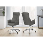 Monarch Specialties - 7375 Chaise de Bureau Ergonomique Aspect Cuir - Gris-9