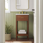 Modway - Zaire 18" Armoire de toilette de salle de bain (lavabo non inclus) - Noyer-Tir de poignée métallique