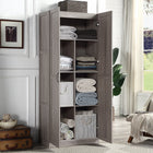 Manhattan Comfort - Placard de rangement moderne Hopkins à 7 étagères, 29,61 po - Gris-Style de porte à ouverture à 90° avec charnière de porte européenne à fermeture douce