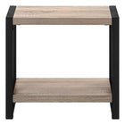 Monarch Specialties - 2083 Table D'Appoint - 22 po H/Taupe Fonce/Metal Noir-Pieds métalliques robustes en noir pour plus de stabilité