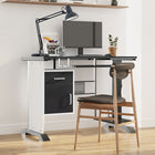 HOMCOM - Bureau d'ordinateur avec plateau pour clavier et support pour unité centrale - 39,4 po L x 20,5 po l x 29,5 po H - noir-Tiroir et armoire pour le rangement des papiers, livres, stylos, dossiers, crayons, cahiers, etc.
