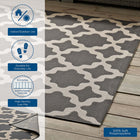 Modway - Cerelia Treillis marocains intérieurs et extérieurs Tapis 4 pi l x 6 pi L - Gris et beige-Polypropylène 100% doux