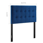 Modway - Lily Biscuit Touffé Performance Velvet Tête de lit jumelée, Marine-Sellerie en velours en polyester