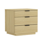 Manhattan Comfort - Table de nuit moderne Payton 26" - Chêne naturel et noir-Socle à piédestal pour un nettoyage facile et une touche moderne