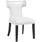 Modway - Curve Vinyle Chaise à manger Ensemble de 2 - Blanc-Rembourrage en mousse dense pour le confort