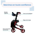 Journey - Déambulateur de mobilité Breeze Rollator - bleu-Conçu pour se déplacer confortablement sur les trottoirs, le carrelage, les tapis et d’autres surfaces de marche courantes