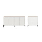 Manhattan Comfort - Ensemble de 2 buffets et meubles d’appoint modernes Abbey - érable et blanc cassé-Buffet moderne et meuble d’appoint pour salle à manger, salon et chambre à coucher, lot de 2