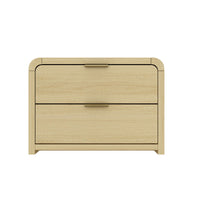 Manhattan Comfort - Table de nuit moderne Grace 28" - Chêne naturel et or-Table de nuit moderne pour chambre et salon