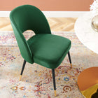 Modway - Rouse Performance Velvet Fauteuil d’appoint de salle à manger - Émeraude-Rembourrage en mousse dense
