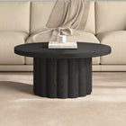 Hudson&Canal - Table basse ronde cannelée Olie - 32 po l - Grain noir-La table de montage supporte un poids maximal de 22,7 kg (50 lb)