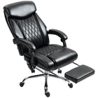 HOMCOM - Fauteuil de massage à 6 points avec télécommande - noir-S'incline jusqu'à 135° avec un repose-pieds rétractable pour des siestes reposantes 