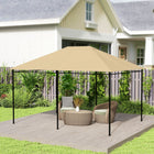 Outsunny - toile de remplacement pour gazebo 10 pi L x 13 pi l avec aérations et trous de drainage, (COUVERTURE SUPÉRIEURE SEULEMENT), kaki-Trous de drainage intégrés pour l’eau
