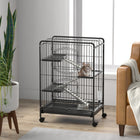 PawHut - Cage à 4 niveaux pour lapin, cochon d’Inde, furet, rat, hamster - 24 po L x 17 po l x 37 po H-Gamelle et bouteille d'eau incluses pour les besoins quotidiens 