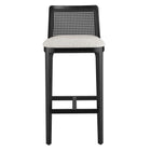 Modway - Monarch Bois et rotin Tabouret de bar - Ivoire à tissage noir noir à bruyère-7