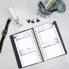 Blueline - 2027 Agenda deux jours par page avec reliure à double spirale – 8 po x 5 po – noir – bilingue-100 % de papier recyclé post-consommation