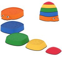 Qaba - Pierres d’équilibre pour enfants coccinelle - pierres de rivière antidérapantes - multicolore-Le design mignon de coccinelle inspire l’imagination et le jeu créatif chez les enfants 