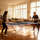 Soozier - Table De Ping-Pong Grandeur Réelle 9 po x 5 po - Table De Tennis De Table - Gris Foncé-Patins de pieds réglables pour s’adapter aux surfaces inégales  